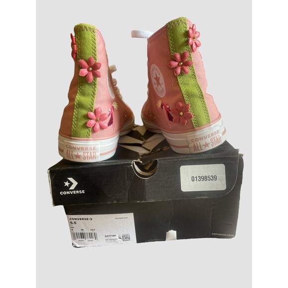 Converse Chuck Taylor All Star 3D Blooms Hummingbirds High Top Sneakers Kids 5.5 - Picture 2 of 8